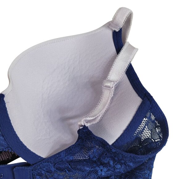 Victoria's Secret Dream Angels Perfect Coverage Bra Blue 34C Rhinestones Lined - Picture 7 of 10